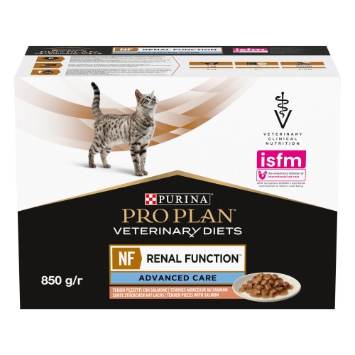 Purina PP Veterinary Diets Feline NF Renal Function ADVANCED Care SAUMON - aliment humide en sachet 10x85g