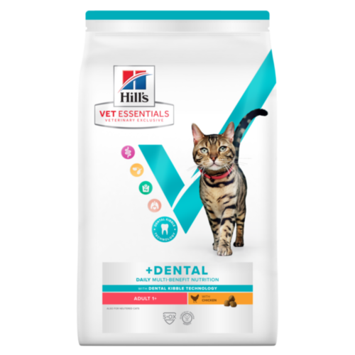 Hill's Vet Essentials Multi-Benefit + Dental Health Adult1+ Chicken pour chat 1,5 kg