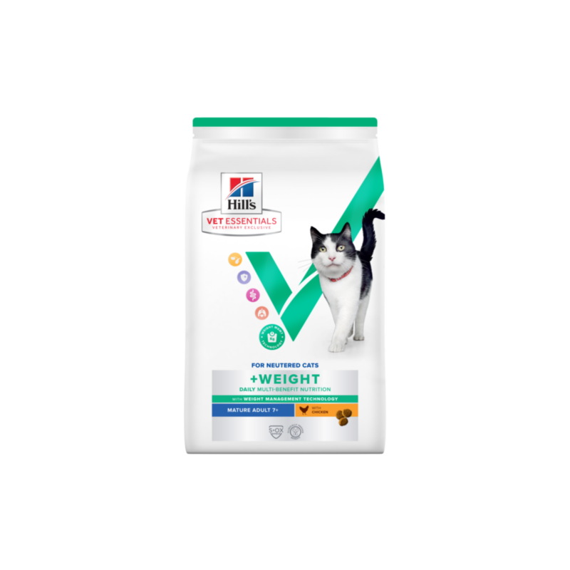 Hill's Vet Essentials Multi-Benefit + Weight Mature Adult 7+ Chicken pour chat 1,5 kg croquettes