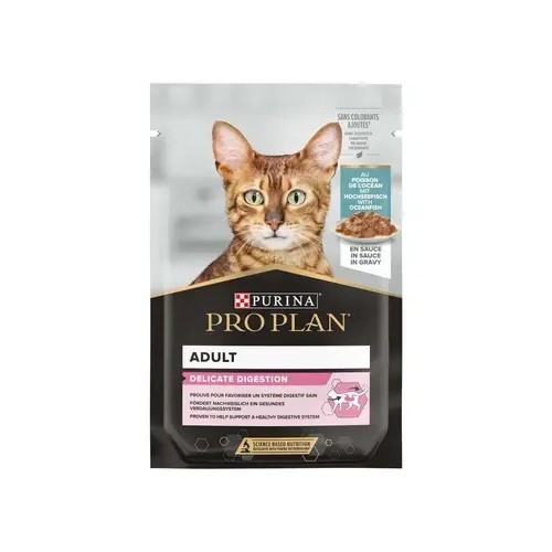 Purina ProPlan Cat Wet Adult DELICATE Digestion OCEAN FISH - aliment humide en sachet 10x85g