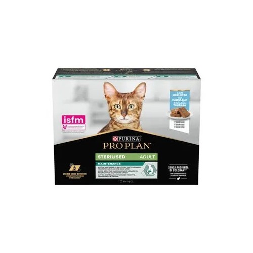 Purina ProPlan Cat Wet STERILISED maintenance CABILLAUD terrine - aliment humide en sachet 10x75g