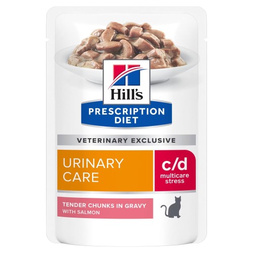 Hill's Prescription Diet Feline c/d multicare STRESS Urinary Care SALMON - en sauce - sachet 12x85g