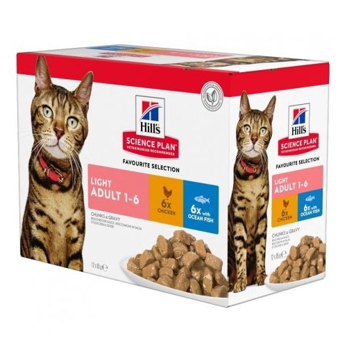 Hill's Science Plan Feline Adult Light FAVOURITE SELECTION - sachet