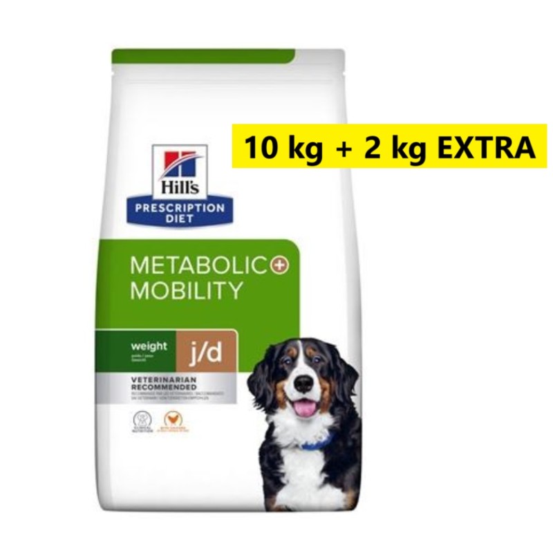 Hill's Prescription Diet Canine METABOLIC+MOBILITY Weight+j/d - croquettes 10kg + 2kg EXTRA