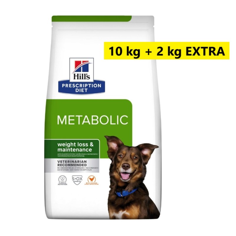 Hill's Prescription Diet Canine METABOLIC Weight CHICKEN - croquettes 10kg + 2kg EXTRA